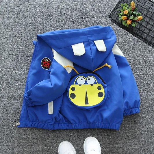 Children's Clothing Boy Jacket Autumn Clothing 2021 Children's Hooded Zipper Clothing Middle and Small Children Spring and Autumn Korean Version