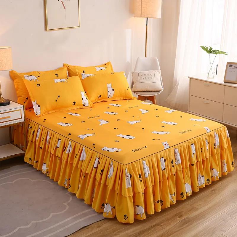 Bilateral Bed Skirt Bedspread Single Piece Non-slip Mattress Cover 1.2 Meters 1.5 Meters 1.8 Meters Dust Protection Cover