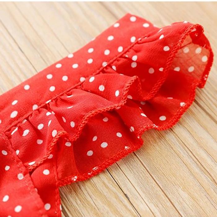 Toddler Child Baby Girls' Polka Dot Printing Suspender Ruffle Sleeveless Princess Dress