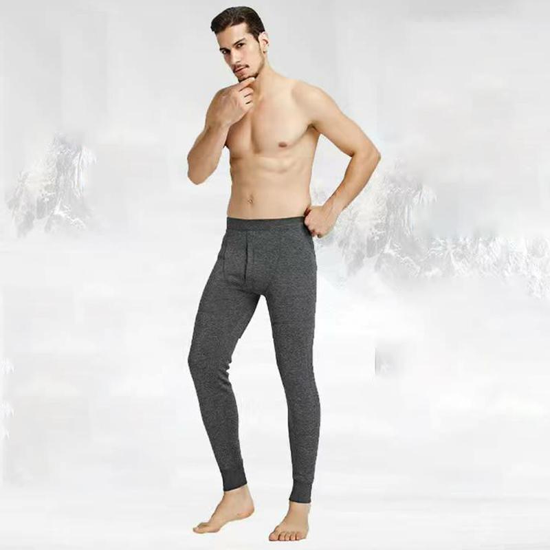 Men Winter Autumn Plus Velvet Thicken Thermal Underwear Pants Wearable Comfortable Versatile Soft Lining Spring Clothes Breathable Casual Trousers