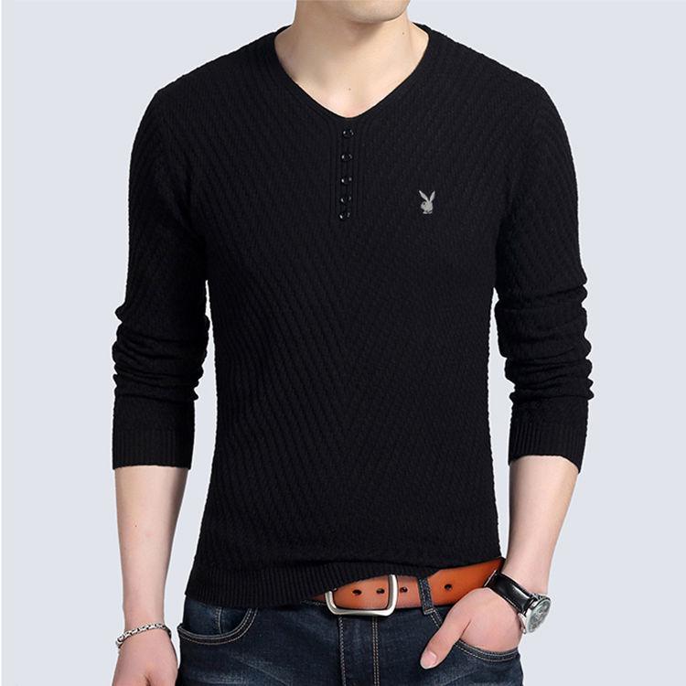 2019 Autumn Winter Men's Sweater Jacket Mens T-shirt Sweater Gradient Fashion Brand Male Pullovers