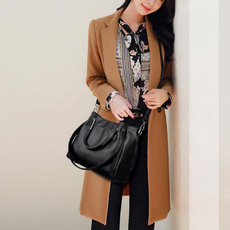 Women Handbag Casual Female Crossbody Bags Soft Surface Genuine Leather Sheepskin Bag High Capacity Adjustable Shoulder Straps