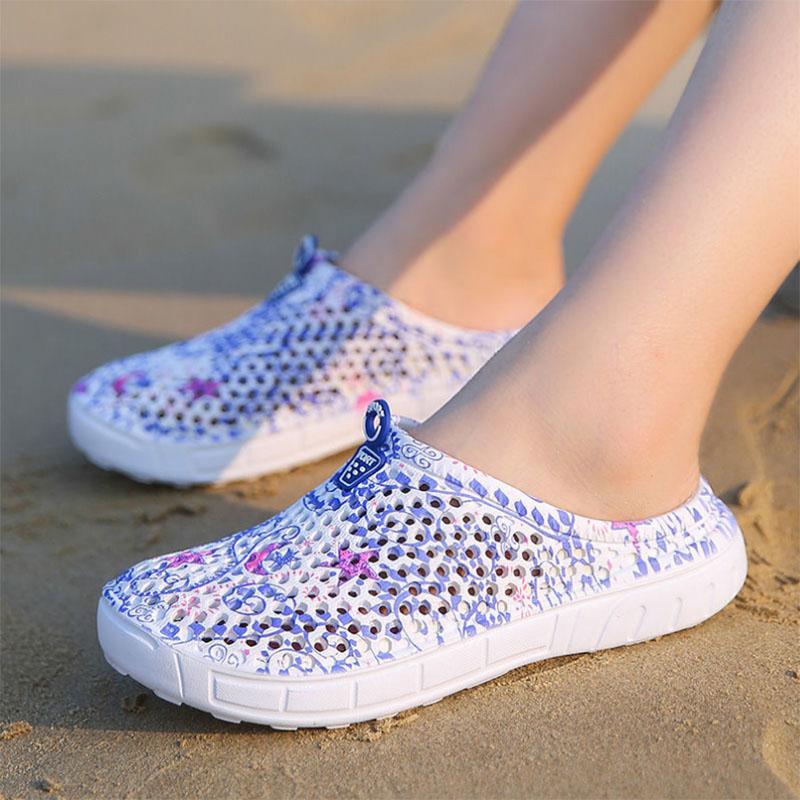 Summer  Hole Shoes Summer Seaside Baotou Slippers Sandals Large Size Women's Shoes Bird's Nest Shoes Beach Shoes