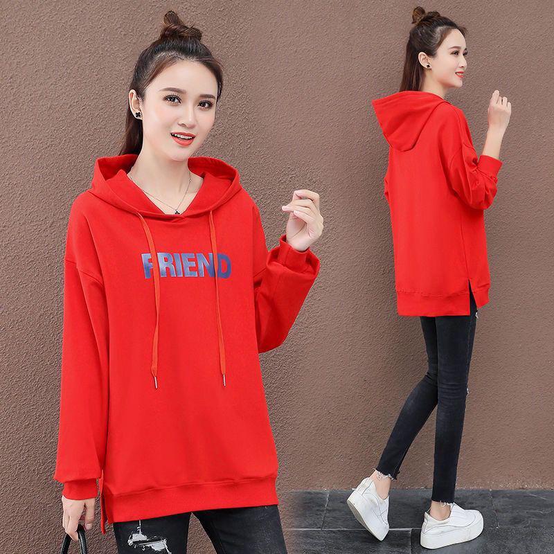 Large size long sleeve warm hooded top spring and autumn sweater cotton women's sweatshirt wild