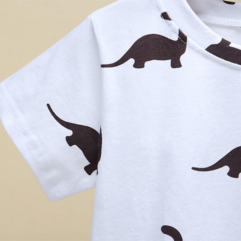 Kids Boys Short Sleeve T-shirts Tops Clothes 2-8Y Baby Boy Print Tees Children Clothing Kid Cotton