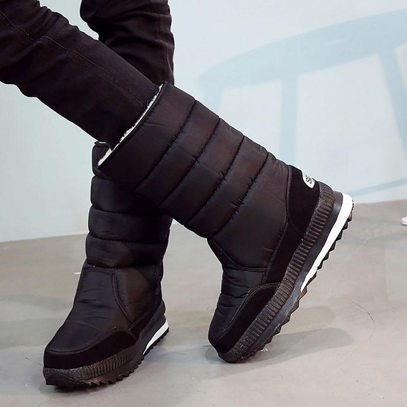 Winter Men's Boots Thicken Men's Snow Boots In Tube Snow Shoes Cotton Boots Plus Velvet Outdoor Non-slip Women's Winter Cotton Boots