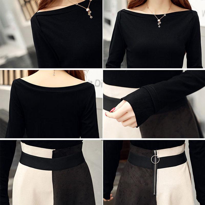 Spring Fashion Slim Slimming One-shoulder Long-sleeved Shirt Suede Skirt Fashionable Two-piece Suit