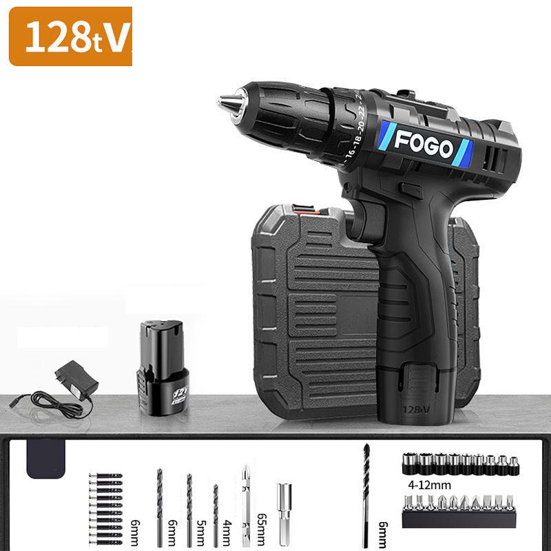 12V Electric Screwdriver Set, Cordless Electric Drill, Rechargeable Motor for Drilling, Screwing and Grinding