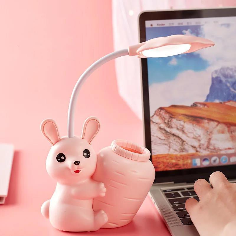 Led Student Pen Holder Desk Lamp Eye Protection Learning Plug Dual-use Dormitory Bedside Reading and Writing Lamp Bedroom Night Light