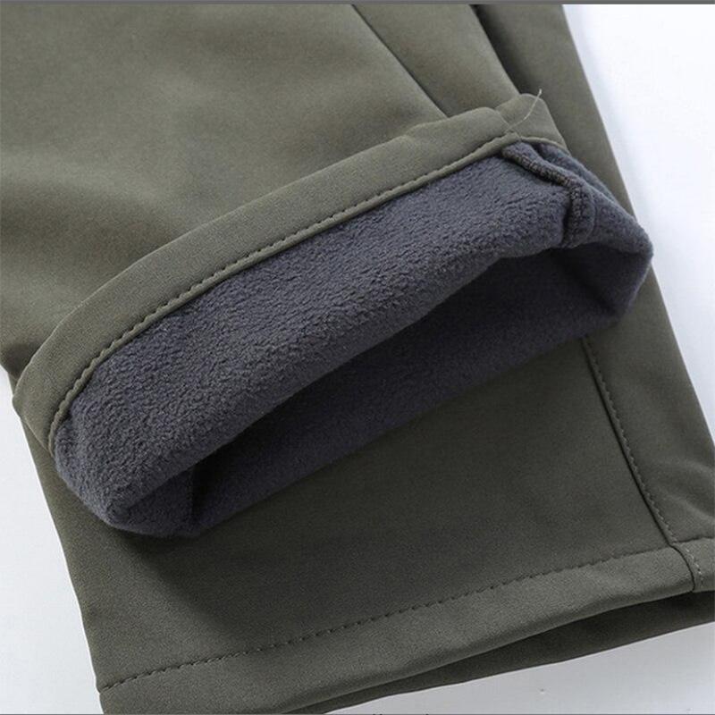 Men's Waterproof Casual Pants Winter Plus Velvet Cold and Warm Windproof Stretch Trousers Mountaineering Tactical Work Pants