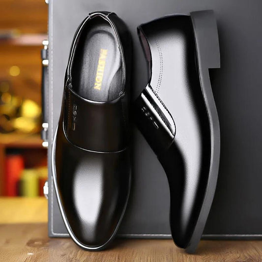 Men's Spring and Summer Glossy Leather Shoes Business Formal Wedding Leather Shoes Casual All-match Shoes