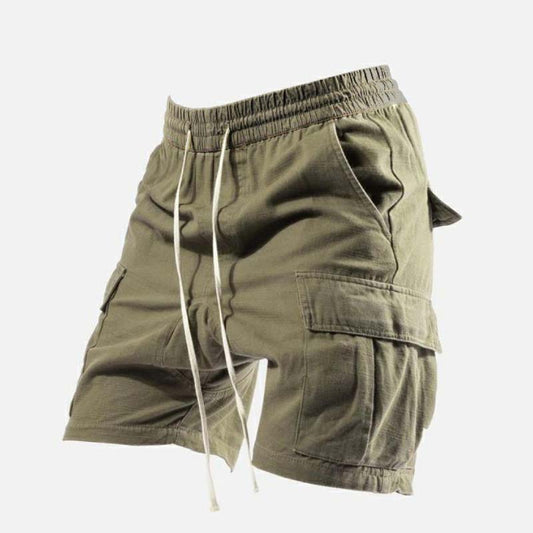 Summer New Loose Shorts Men's Solid Color Outdoor Multi-pocket Sports Casual Shorts