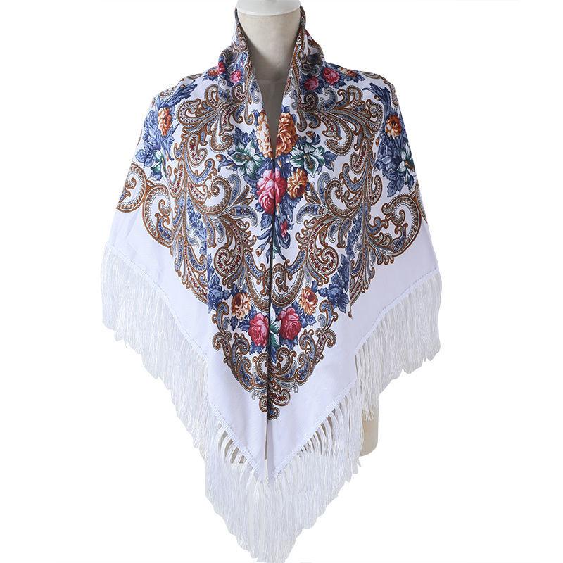 Shawl Scarf Autumn and Winter Dual-use Dress Shawl Women's Outer Wear National Wind Cloak Jacket Women's Big Square Scarf