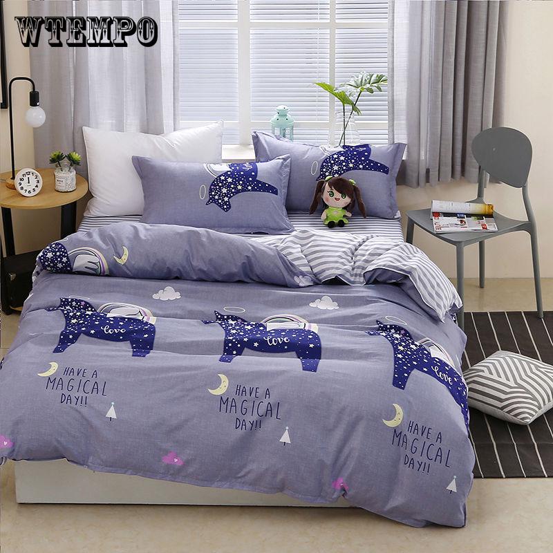 Soft Duvet Cover Set Bedsheet Pillowcase Love Hear Pattern Bedding Set