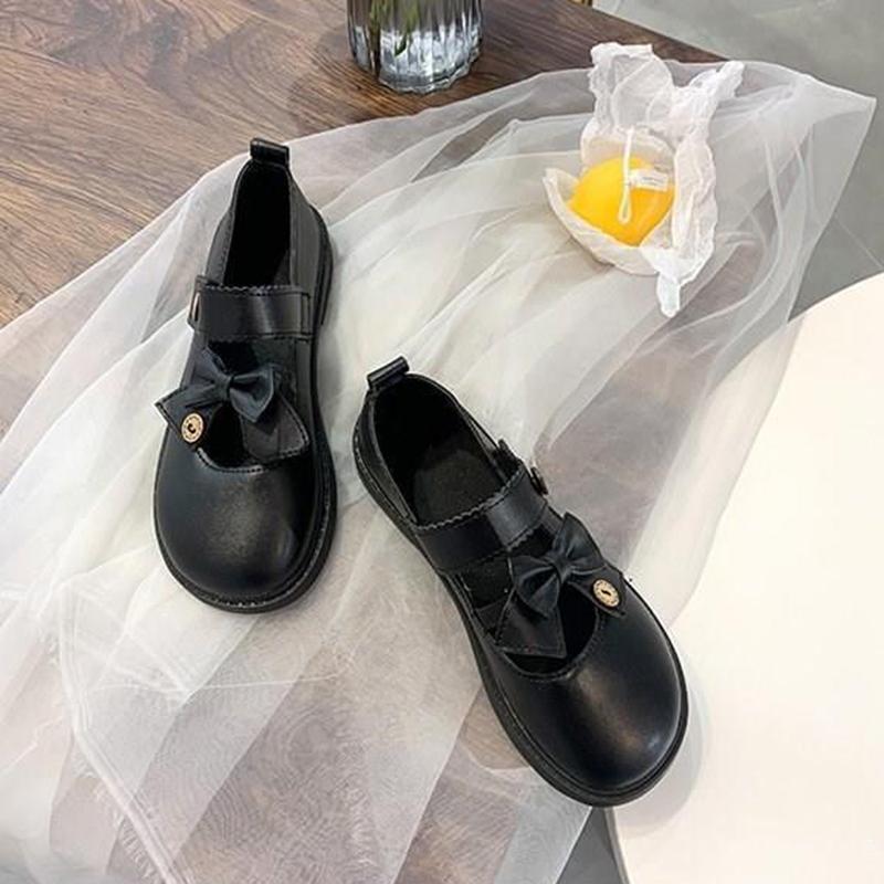 Lolita Leather Shoes Female British Matching Skirt Japanese Cute Shoes Mary Jane Single Shoes Shiny Leather Shoes Retro Style