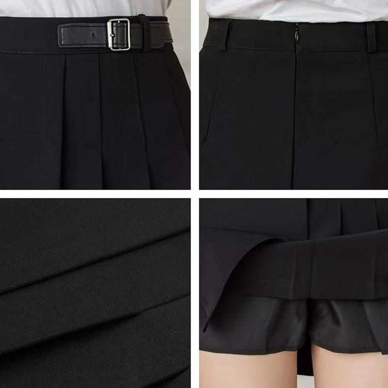 Woman Skirts High Waist Pleated Skirt Female Irregular Thin A-line Short Skirt Solid Color Hip Skirts Girls School Uniform Skirt