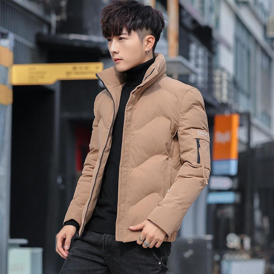 Jacket Men's Winter Men's Cotton-padded Clothes Stand-up Collar Slim Cotton-padded Jacket Korean Style Trendy Brand Handsome Men's Padded Coat