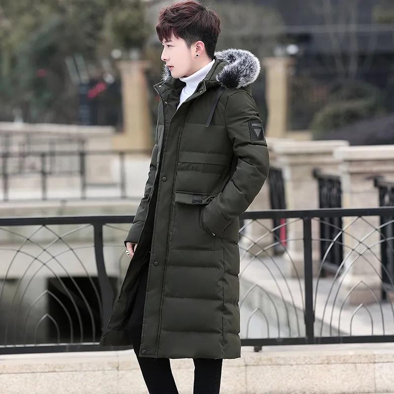 Winter Medium and Long Section Cotton Clothing Large Size Down Jacket Trend Leisure Men's Clothes