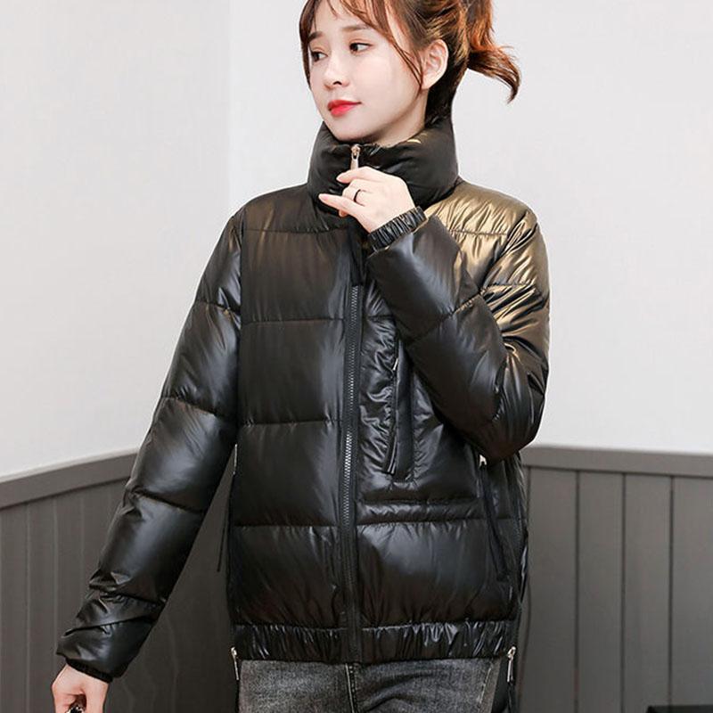 Glossy Down Coat Women's Short Korean Version of Loose Cotton-padded Clothes Bread Clothes Winter Clothes Students