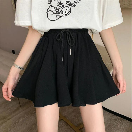 Black Pants Women Loose Summer High Waist Drawstring All-match Thin Casual Pants Drape