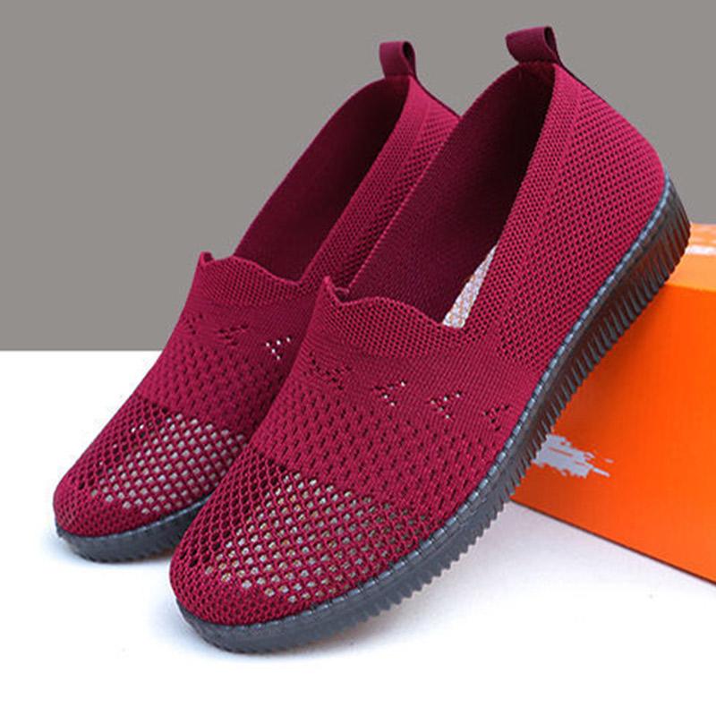 Cloth Shoes Summer Middle-aged and Elderly Mother Shoes Soft Sole Mesh Shoes Women's Breathable Mesh Shoes Women's Elderly Shoes