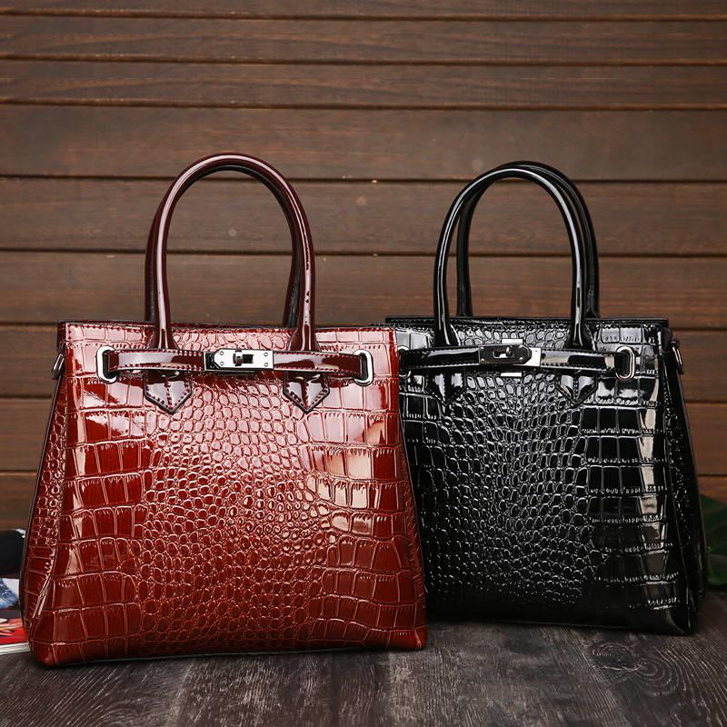 Crocodile Pattern Handbag Female Temperament Versatile Large-capacity Shoulder Bag European and American Fashion Trend Commuter Handbags