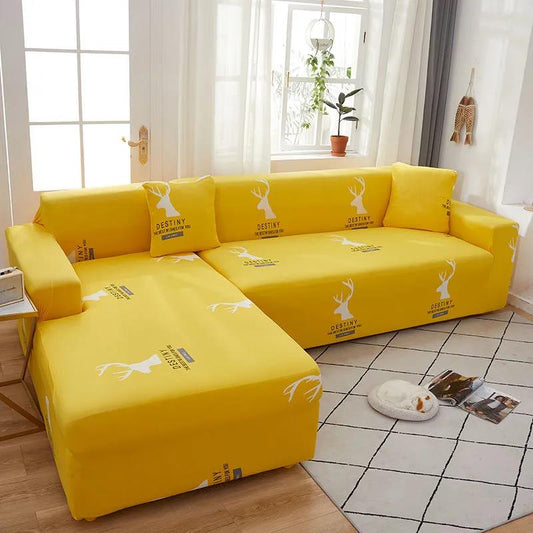 1/2/3 Seat Sofa Cover Printed Stretch All-inclusive L Shape Protector Couch Loveseat Slipcovers