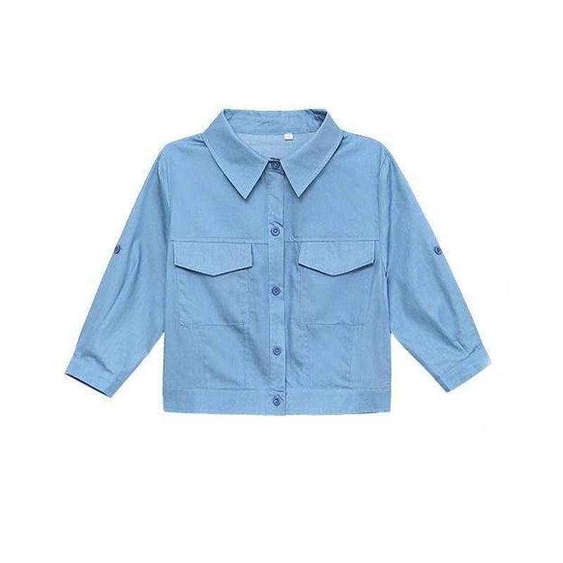 Women's Spring Denim Suspender  Sleeve Denim Jacket Slim Pleated Mesh  Suit  dress