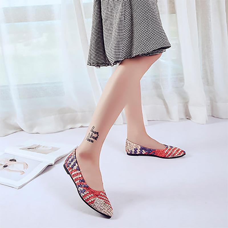 Shallow Shoes Women's Pointed Toe Flat Shoes Fashion Color Matching All-match Four Seasons Shoes Flat Heel Non-slip Shoes