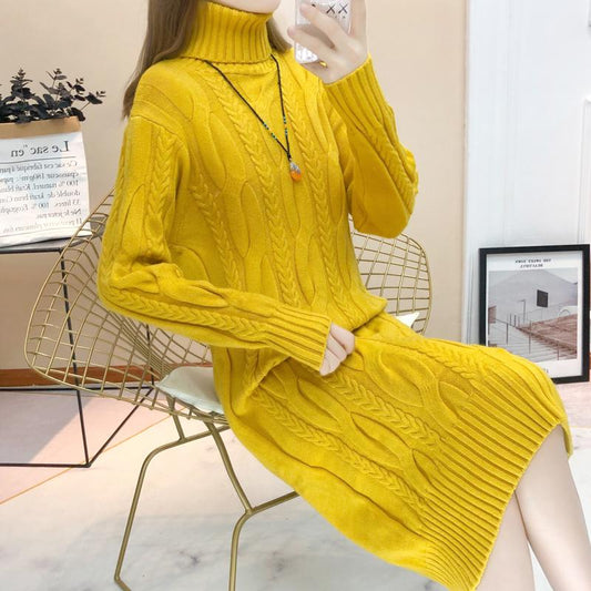 Women Sweater Dresses Slim Winter Knitted Long Sleeve Sweater Dress Sexy Mini Tight Dress