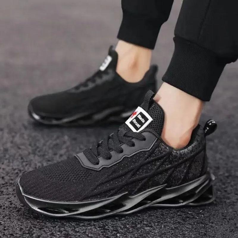 Men's Shock-absorbing Sneakers Spring and Summer Blade Soft Sole Comfortable Casual Shoes Running Shoes Mesh Breathable Sports Shoes