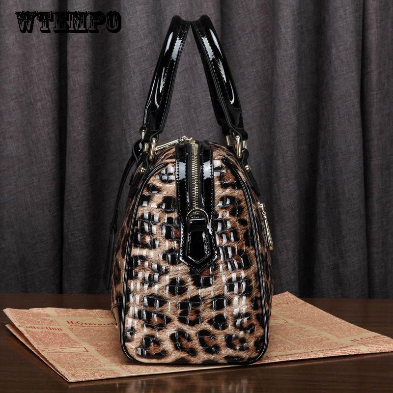 Diagonal Leather Shoulder Bag Female Leopard Pure Leather Women's Leather Bag