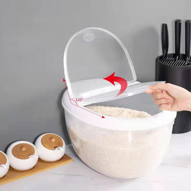 5kg/10kg/15kg Kitchen Rice Bucket Insect-proof and Moisture-proof Rice Storage Box Household Sealed Case and Rice Box Storage Organizer