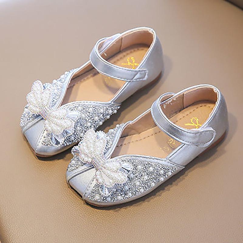 Spring Rhinestone Girls Leather Shoes Little Girls Dress Crystal Catwalk Show Princess Children's Shoes