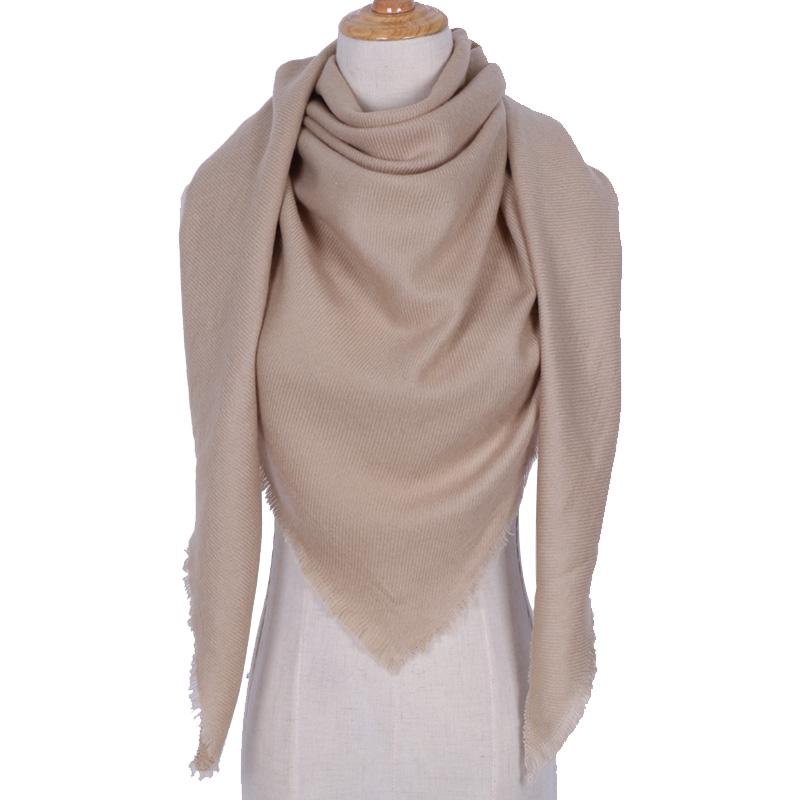 Winter Women Blanket Solid Color Triangle Scarf Female Warm Shawls and Scarves