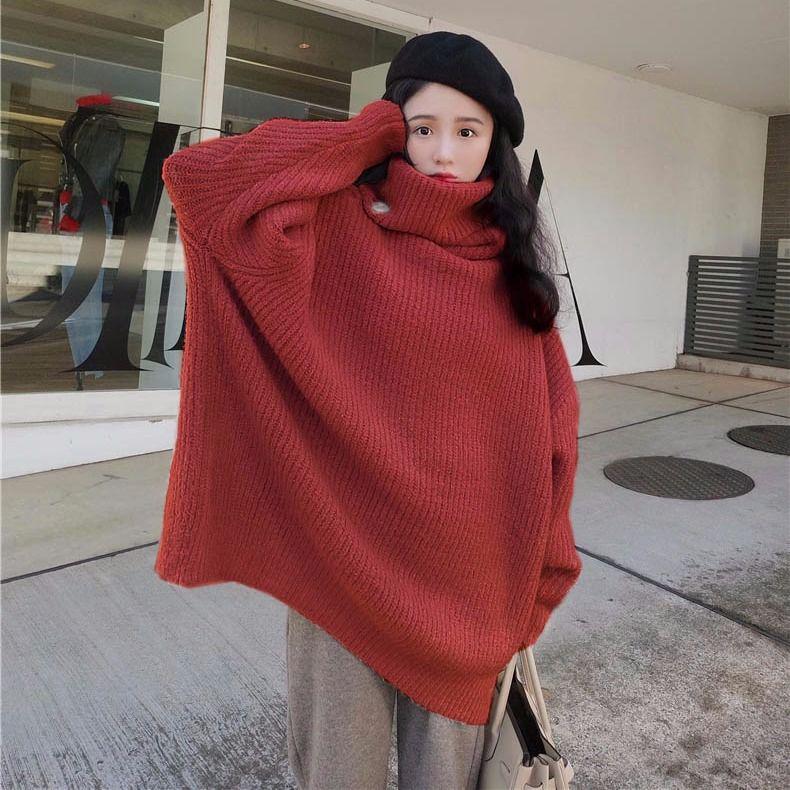 Women's Autumn and Winter Loose Wild Sweater Bottoming Shirt  Long Sleeve Round Neck Sweater