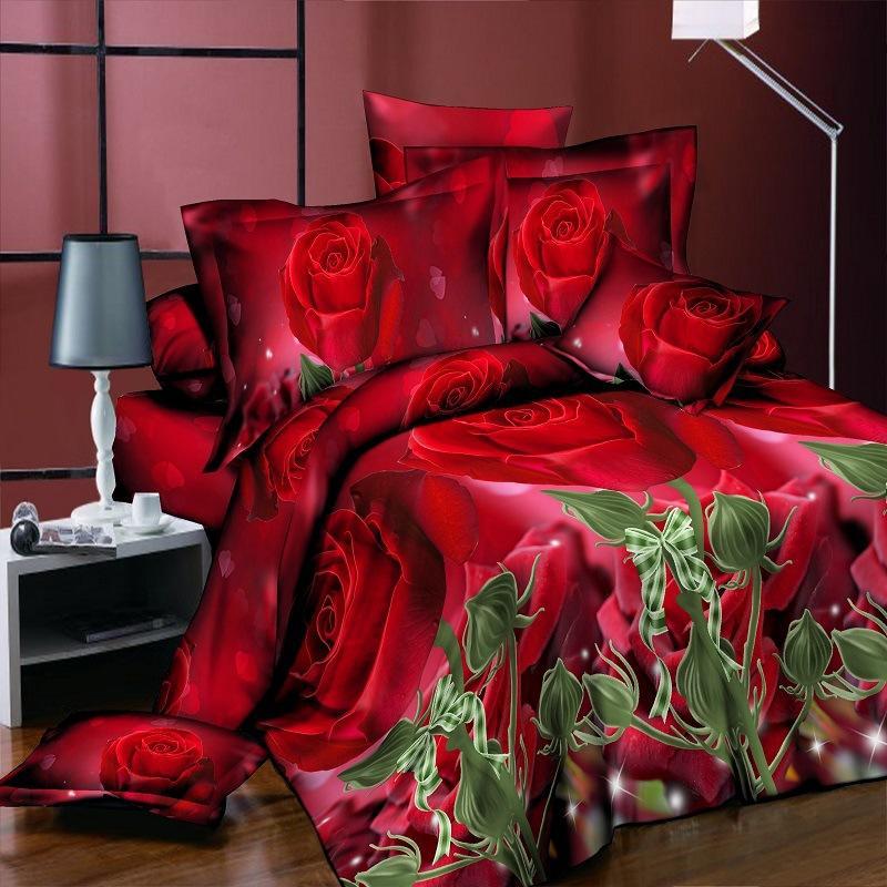 Duvet Cover Set 3D Oil Painting Bed In A Bag 4pcs Bedding Sets Flat Bed Sheet Comforter Duvet