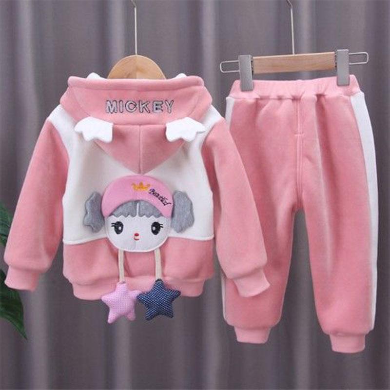 Children's Clothing Girls Baby Winter Clothing Infants Children Children's Suits 0-5 Years Old Female Baby Two-piece Clothes Winter Clothing