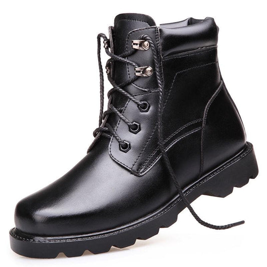 Leather Boots Men Martin Boots Men's Warm Military Boots Velvet Cotton Boots Army Boots Snow Boots