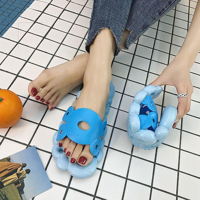 Bathroom Non-slip Slippers Female Summer Home Indoor Bath Quick-drying Soft Bottom Sandals Donut Hollow Leaky Slippers