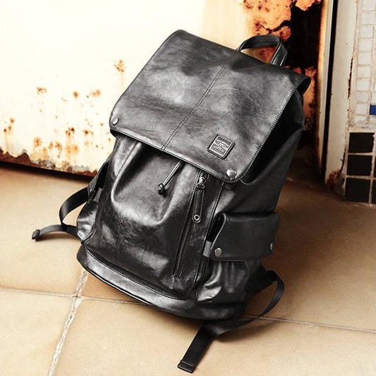 Fashion Men school Backpack Leather Male Luxury Casual Travel Waterproof Backpack Large Laptop Bags