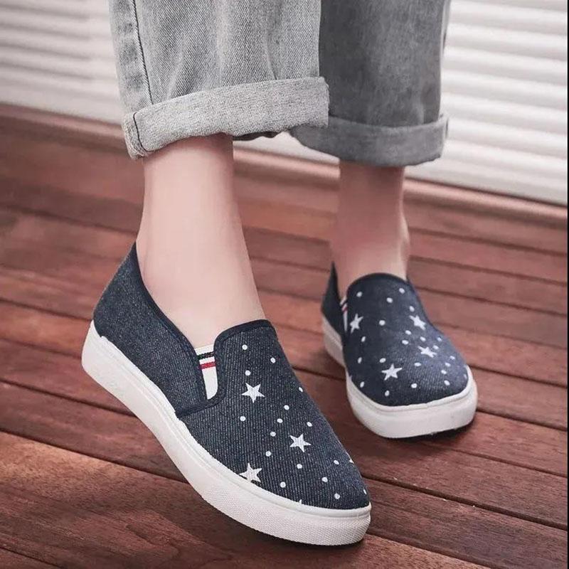 Old Beijing Cloth Shoes Women's One-foot Flat Soft Sole Single Shoes Breathable Canvas Shoes