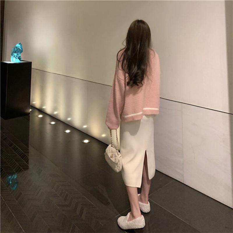 Retro Solid Color Knitted Cardigan Sweater Women Loose Jacket Autumn  Winter All-match Jacket Women's Outer Wear