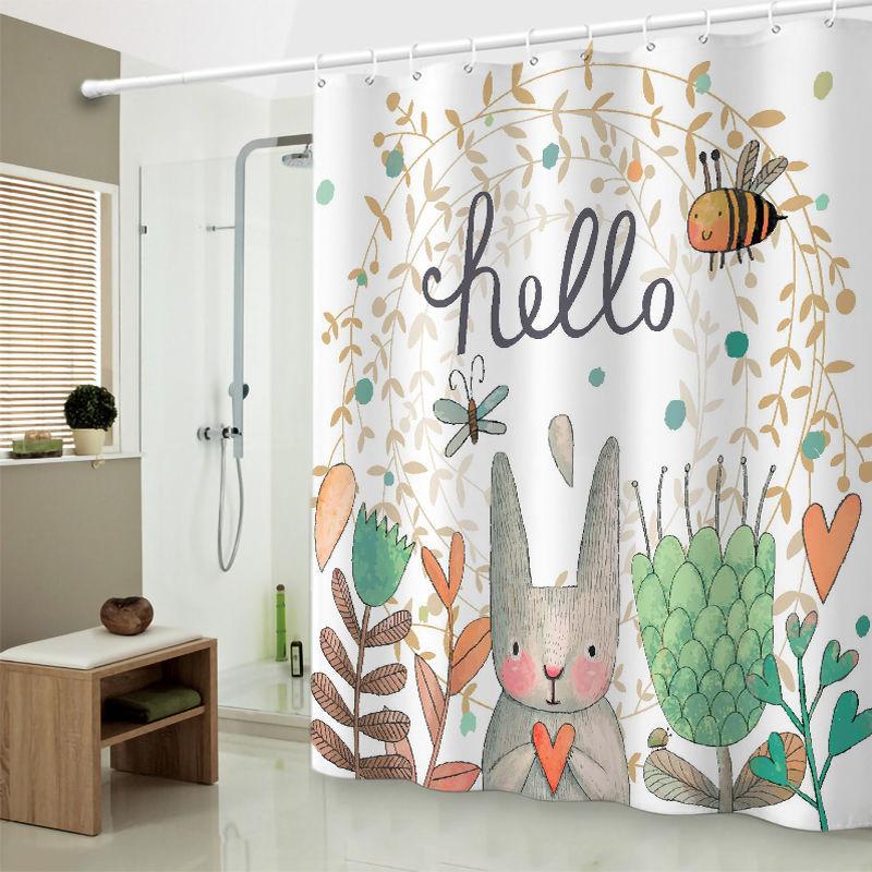 Sanitary Partition Shower Curtain Waterproof and Mildewproof Shower Curtain Fabric Bathroom Curtain Shower Room Curtain