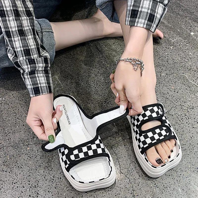 Ugly Cute Slippers Female Summer Outing Non-slip All-match Fashion Outer Wear Student Platform Sandals and Slippers