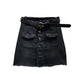 Pofulove Plus Size Women High Waist Button Denim Skirt Student Hip Skirt Anti-light A-line Skirts