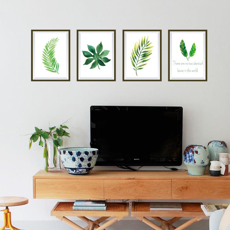 Nordic plant photo frame decoration stickers porch restaurant bedside corner TV wall stickers