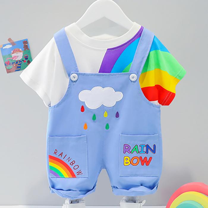 Boys' Summer Suit and Air  Children's Clothing Summer Baby One Year Old Children's Clothing Boys' Summer Short Sleeve Suit