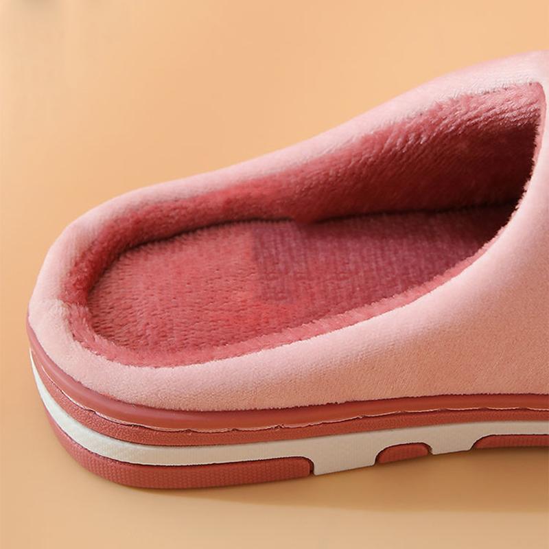 Home Slippers Women Thick Warm Winter Slippers Plus Size Men Cotton Slides Cute Bear Pink Blue Couples Slippers Indoor Non Slip