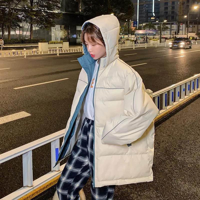 Winter Coat Students Korean Style Loose Cotton Coat Women's Trendy Hong Kong Style Bread Coat Padded Jacket